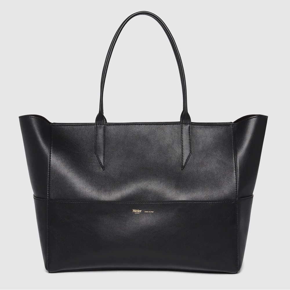 Metier Incognito Small Cabas Tote Black Calfskin